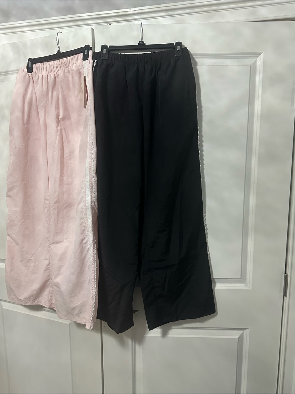 No Boundaries Wide-Leg Track Pants with Lace Detail